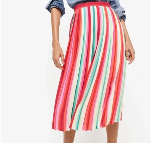 J. Crew Sunburst Skirt pleated midi in watermelon - Picture 6 of 11